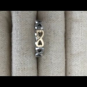 Infinite love ring two tones white and yellow gold